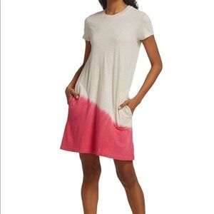 ATM Asymmetrical Dip-Dye T-Shirt Dress